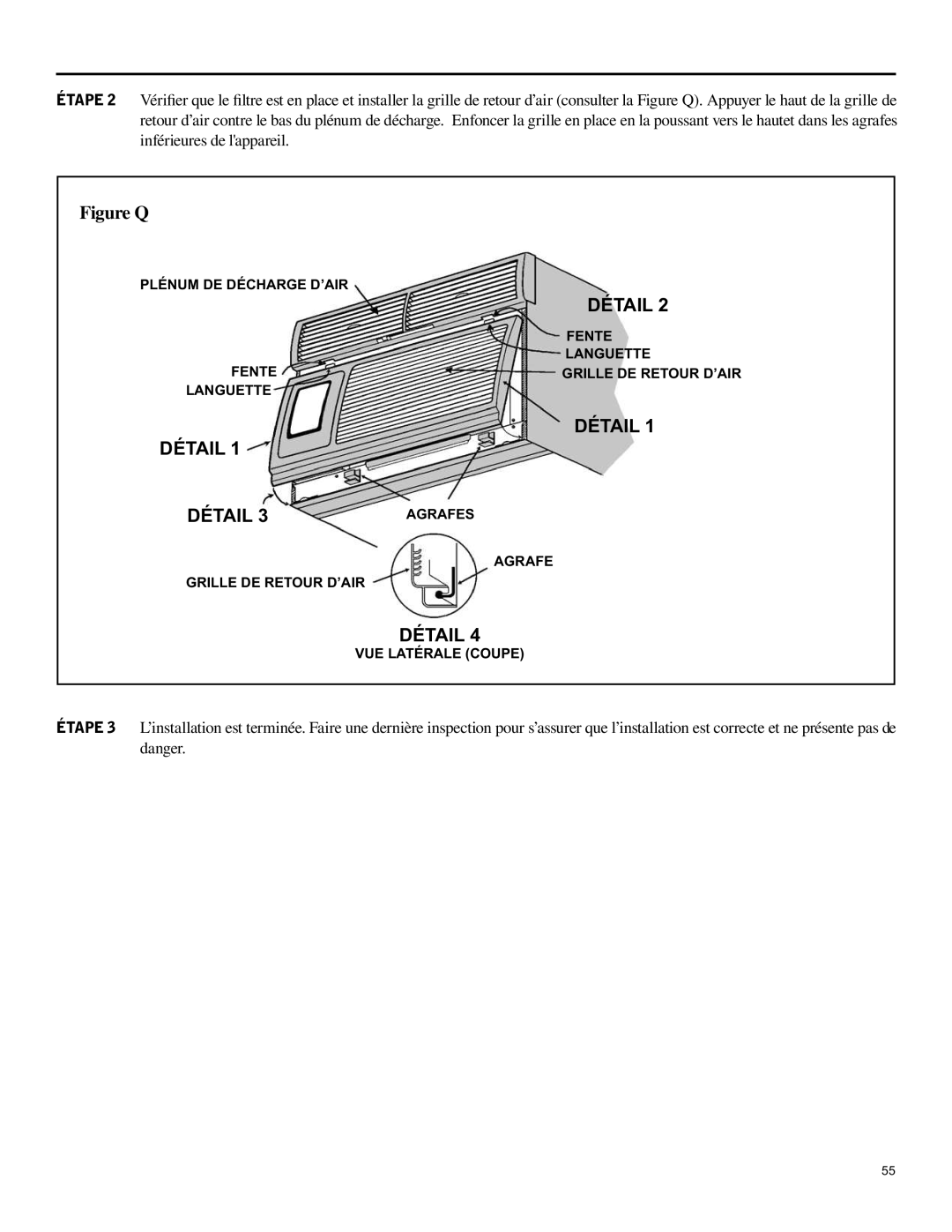 Friedrich SH15 operation manual Détail, Figure Q 