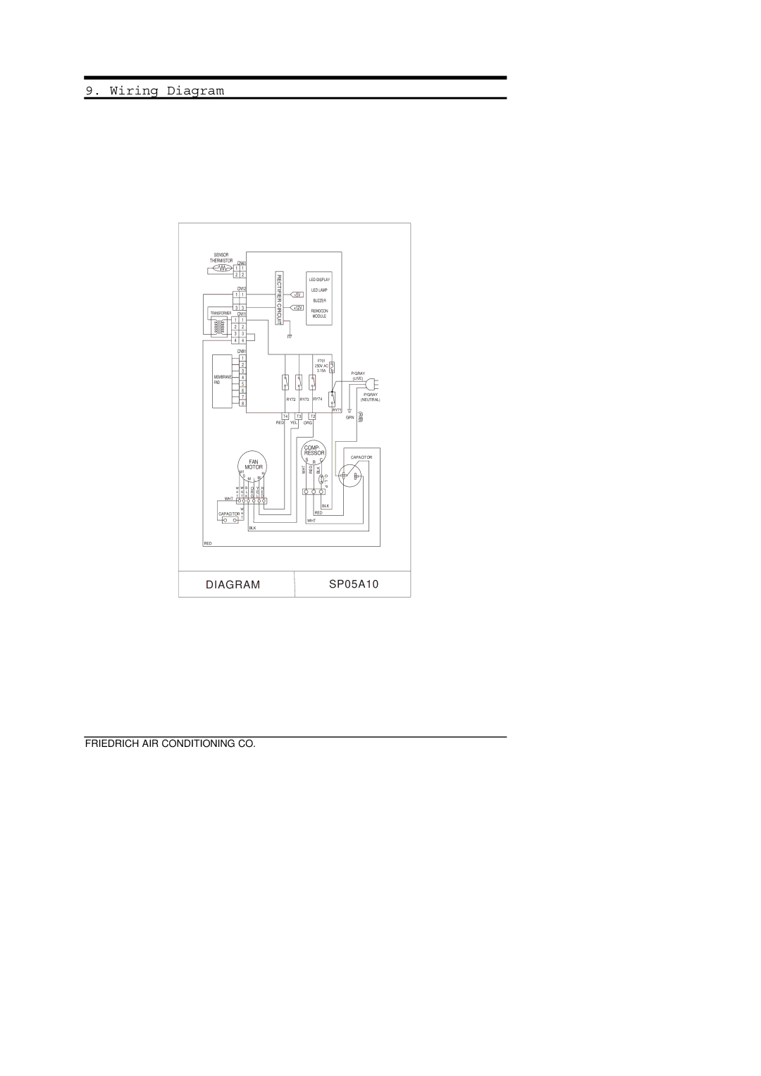 Friedrich SP05A10 service manual Wiring Diagram 