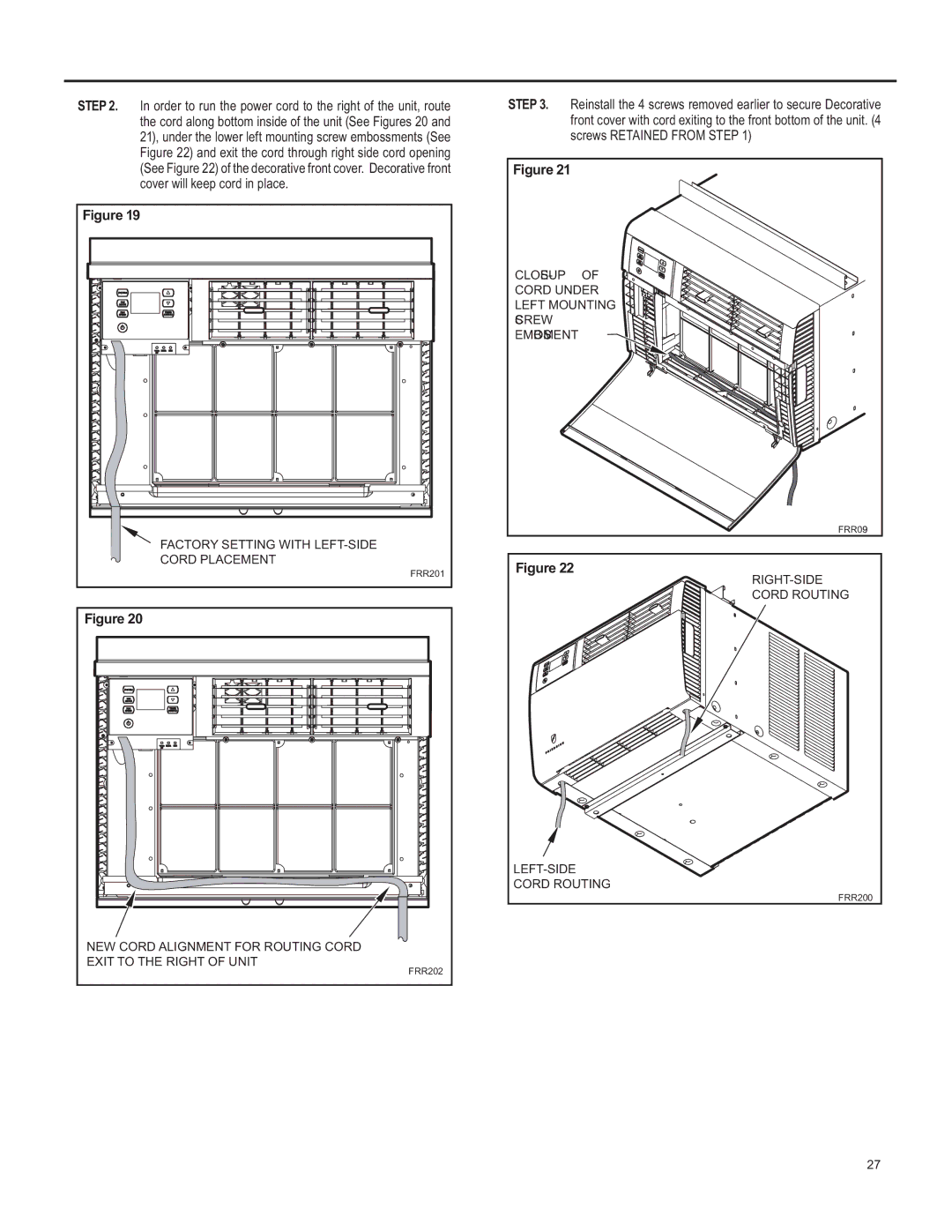 Friedrich SQ08, SQ10, SQ06, SQ05 operation manual Factory Setting with LEFT-SIDE 