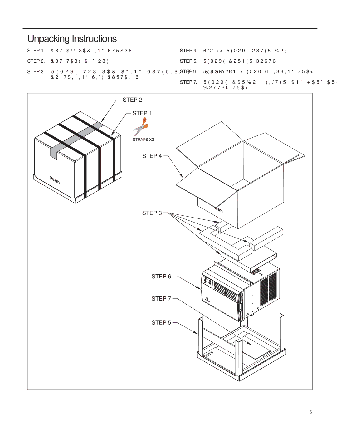 Friedrich SQ06, SQ10, SQ05, SQ08 operation manual Unpacking Instructions 