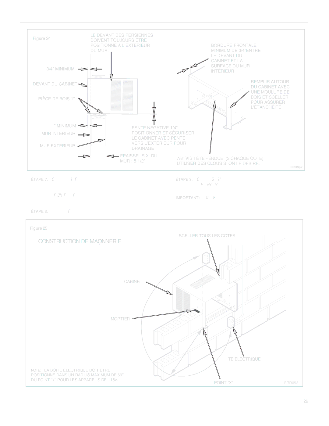 Friedrich SQ06, SQ10, SQ05, SQ08 operation manual Construction DE Maçonnerie 