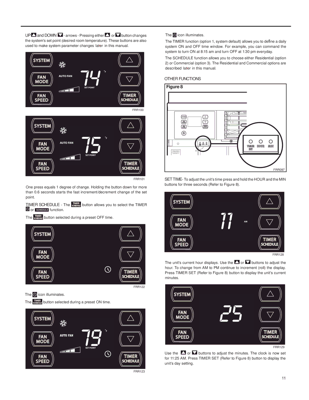 Friedrich SQ08, SQ10, SQ06, SQ05 operation manual 11 AM 