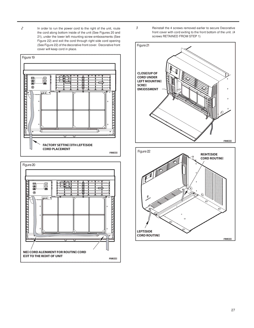 Friedrich SQ08, SQ10, SQ06, SQ05 operation manual Factory Setting with LEFT-SIDE 