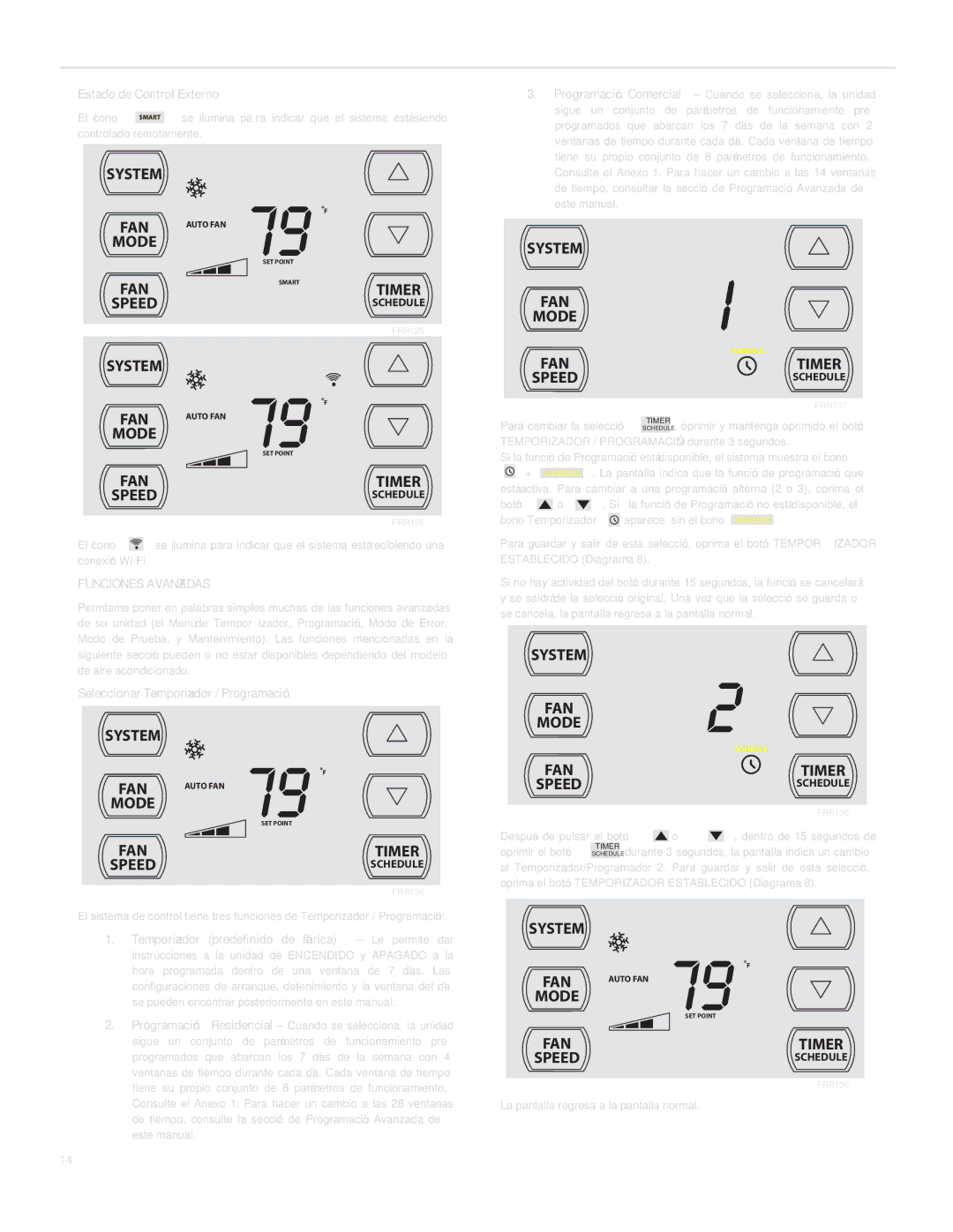 Friedrich SQ05, SQ10, SQ06, SQ08 operation manual System FAN Mode 