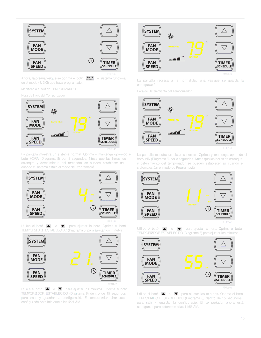 Friedrich SQ08, SQ10, SQ06, SQ05 operation manual System FAN Mode Speed 