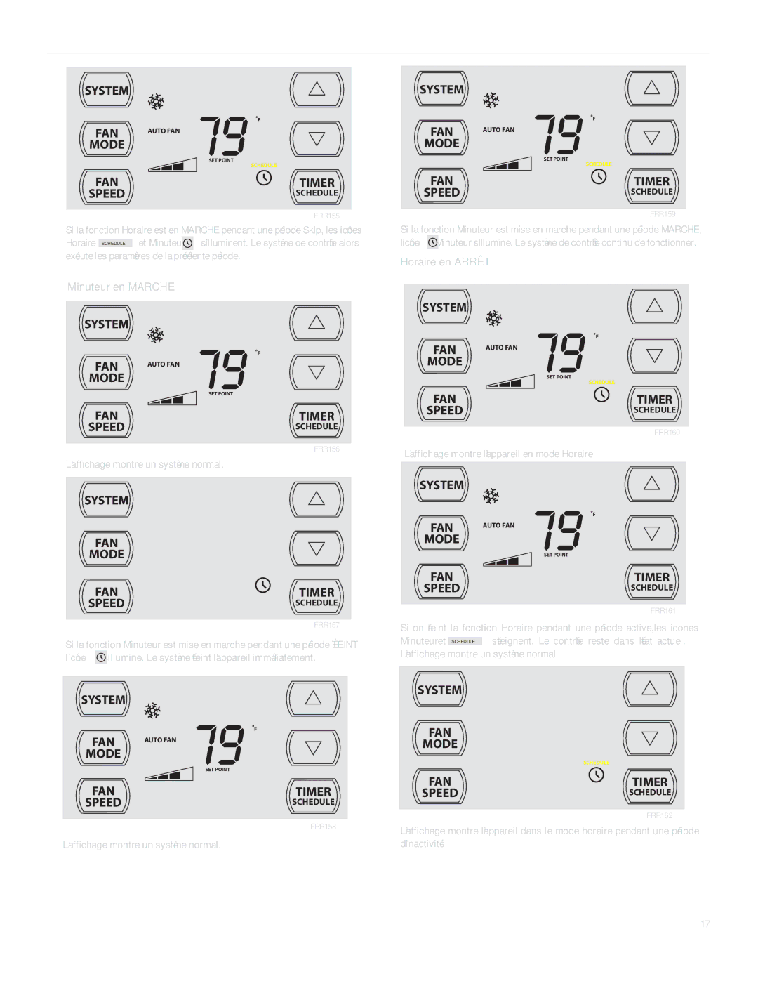 Friedrich SQ06, SQ10, SQ05, SQ08 operation manual Minuteur en Marche 