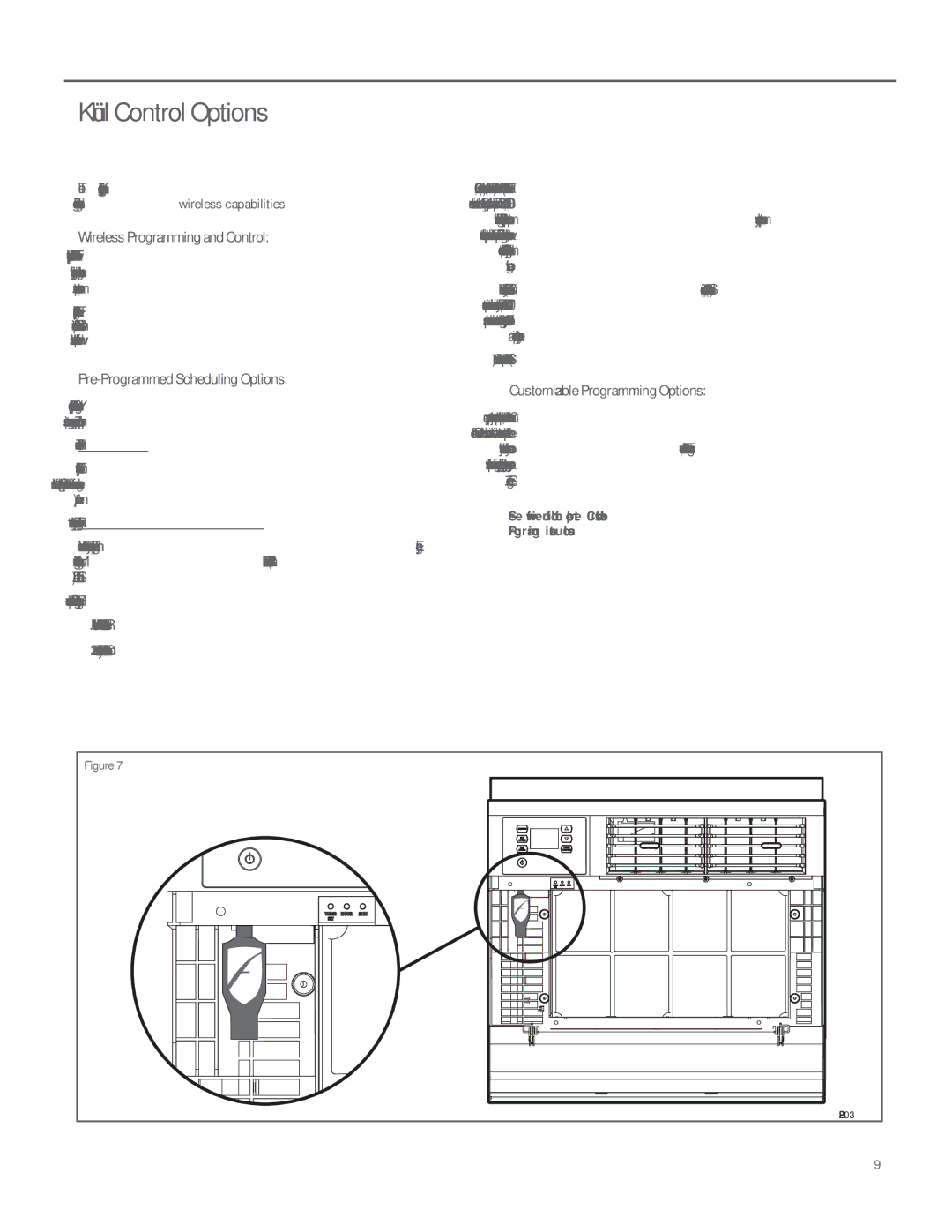 Friedrich SQ06, SQ10, SQ05, SQ08 operation manual Kühl Control Options 