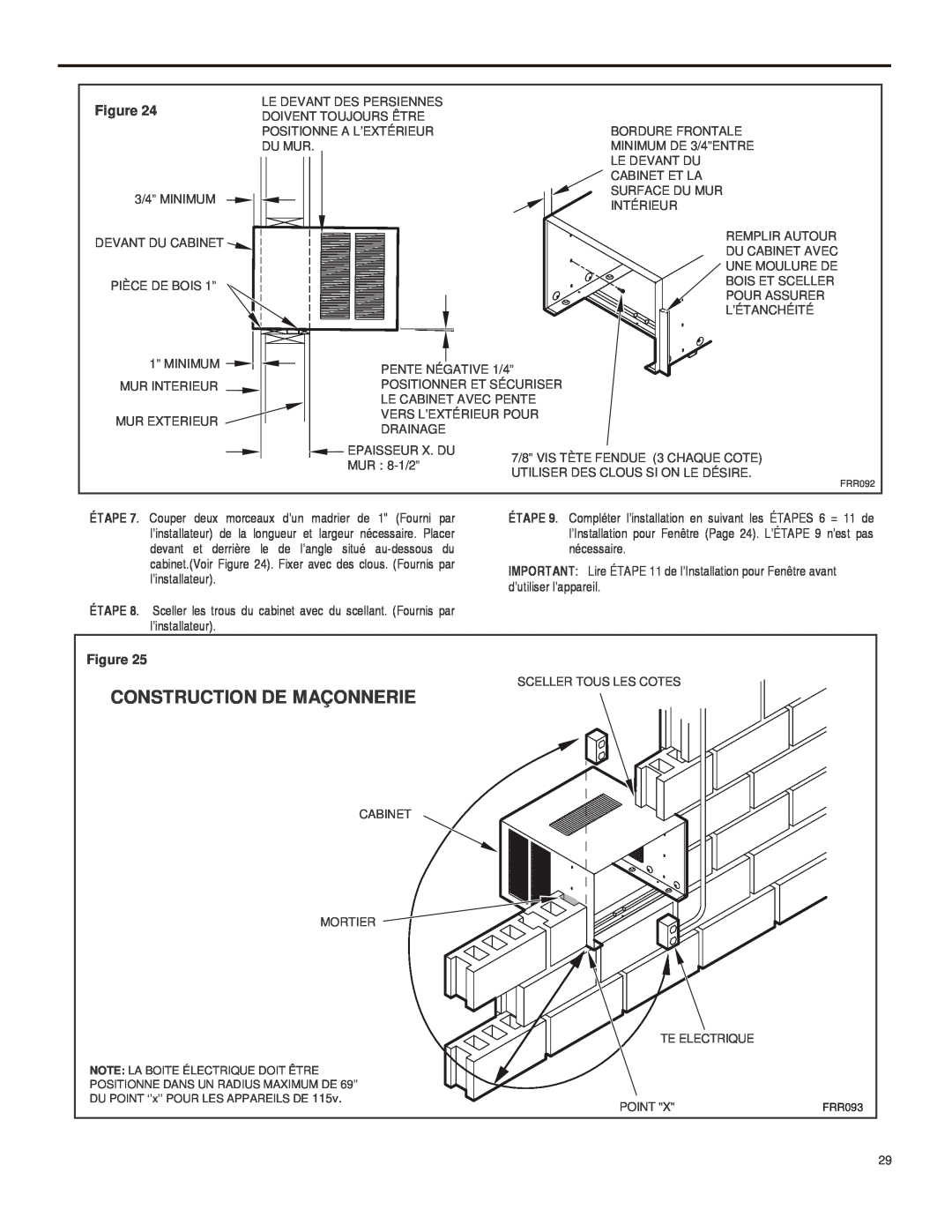 Friedrich SQ06, SQ10, SQ05, SQ08 operation manual Construction De Maçonnerie, Figure 