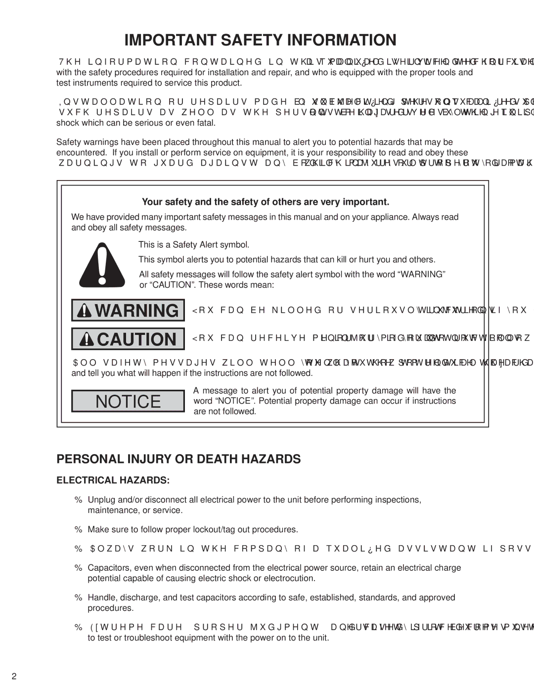 Friedrich SQ06N10, SQ10N10, SQ08N10 Important Safety Information, Your safety and the safety of others are very important 