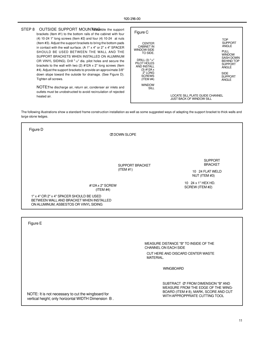 Friedrich YL24, SS14, SS16, SS12, SS10, SS08, SM21, SM24, SM18, ES12, ES16, YM18, EM18, YS13, EL36, EM24 operation manual Figure C 