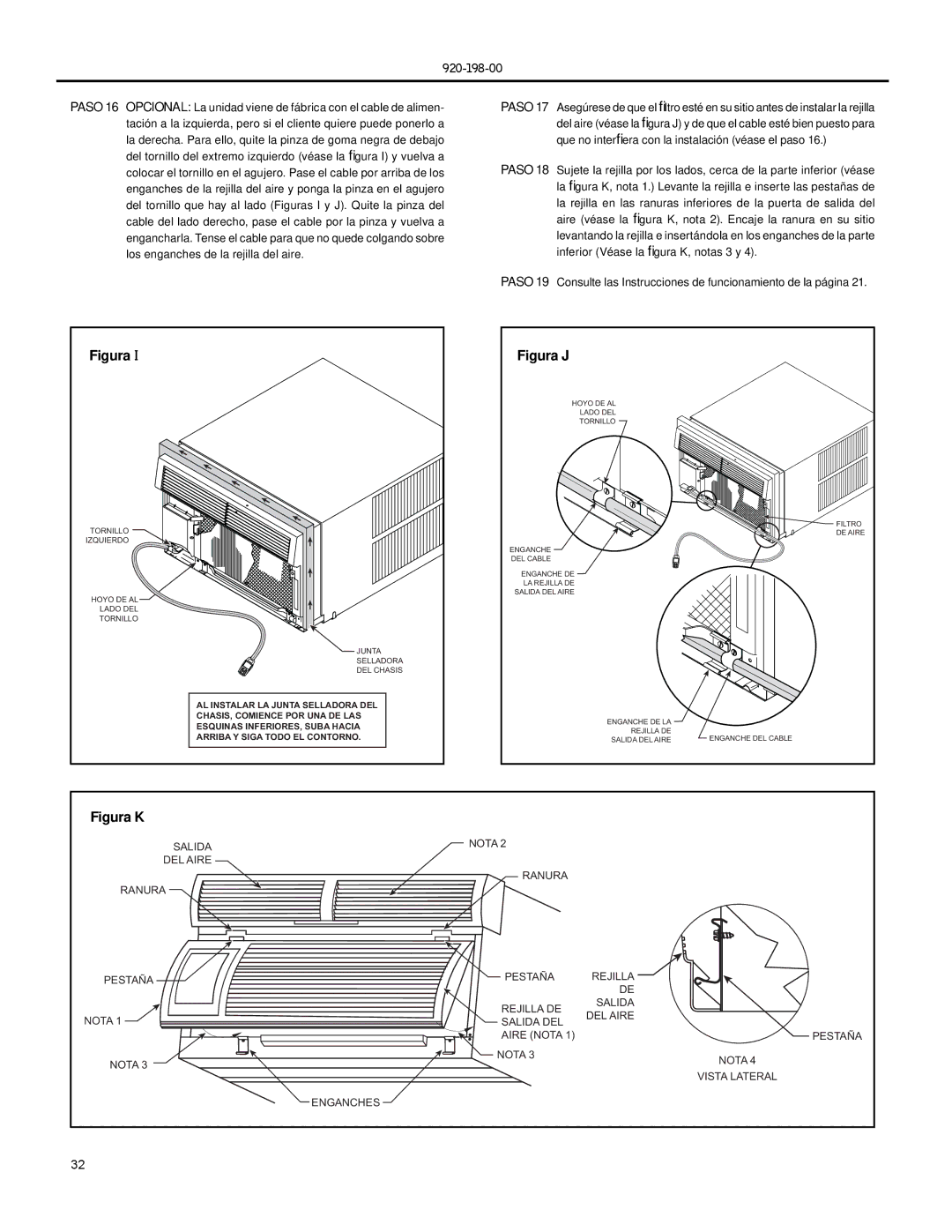 Friedrich SS14, SS16, SS12, SS10, SS08, SM21, SM24, SM18, ES12, ES16, YM18, YL24, EM18, YS13, EL36, EM24 operation manual Figura J 