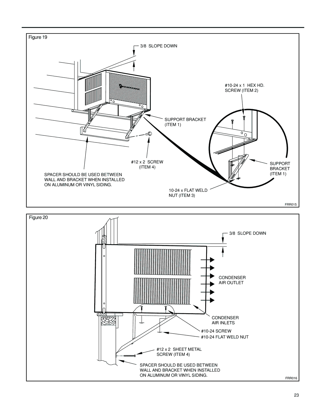 Friedrich SM18M30, SS14M10, SS12M30, SS15M30, SS10M10, SS12M10, SS08M10, SL28M30, SM24M30, SL36M30 Slope Down Support Bracket Item 