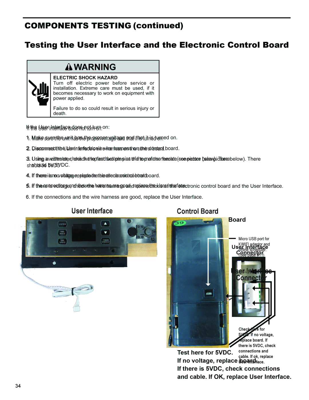 Friedrich SS14N10*, SS12N10*, SS15N30*, SS10N10*, SM18N30* service manual User Interface Control Board 