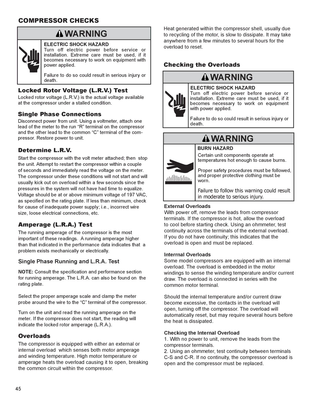 Friedrich SS12N10* Locked Rotor Voltage L.R.V. Test, Single Phase Connections, Determine L.R.V, Amperage L.R.A. Test 