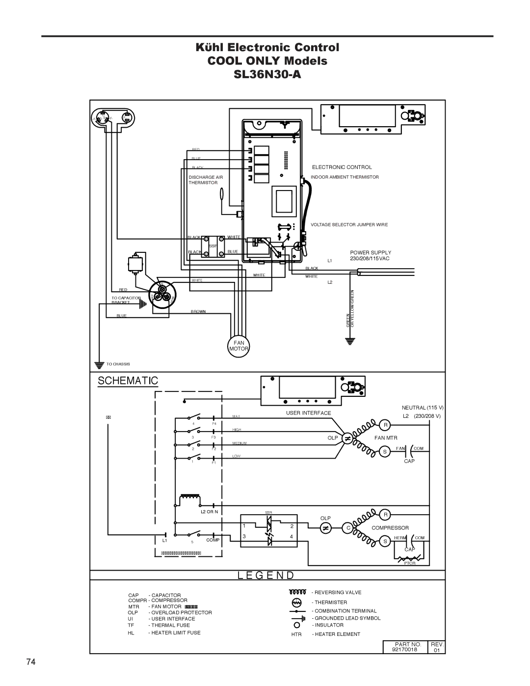 Friedrich SS14N10*, SS12N10*, SS15N30*, SS10N10*, SM18N30* service manual Kϋhl Electronic Control Cool only Models SL36N30-A 