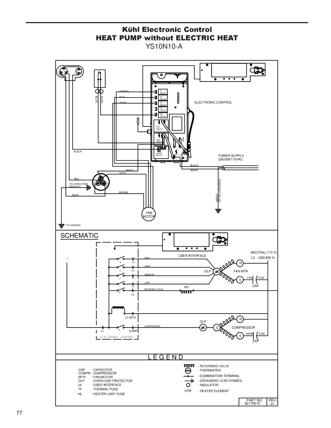 Friedrich SS10N10*, SS14N10*, SS12N10*, SS15N30*, SM18N30* service manual 92170015 