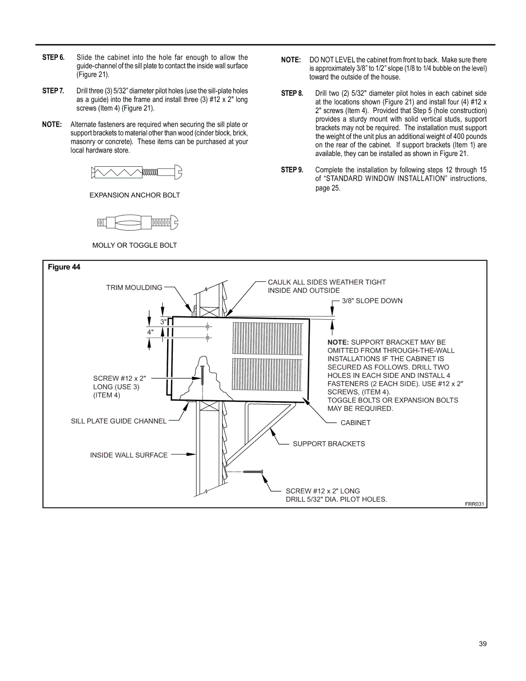 Friedrich YS10, SS15, SL 24, SM15, SL 22 operation manual Trim Moulding 