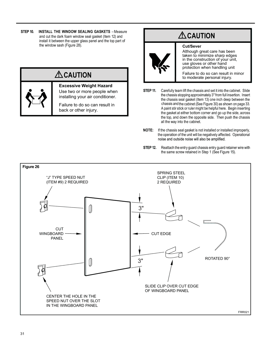 Friedrich E S12, SS15, SL 24, SM24 SL 22, SM15 SS12, YL24, YS12, EM24, E S15, EL 36, E M18 YM18 operation manual Cut/Sever 