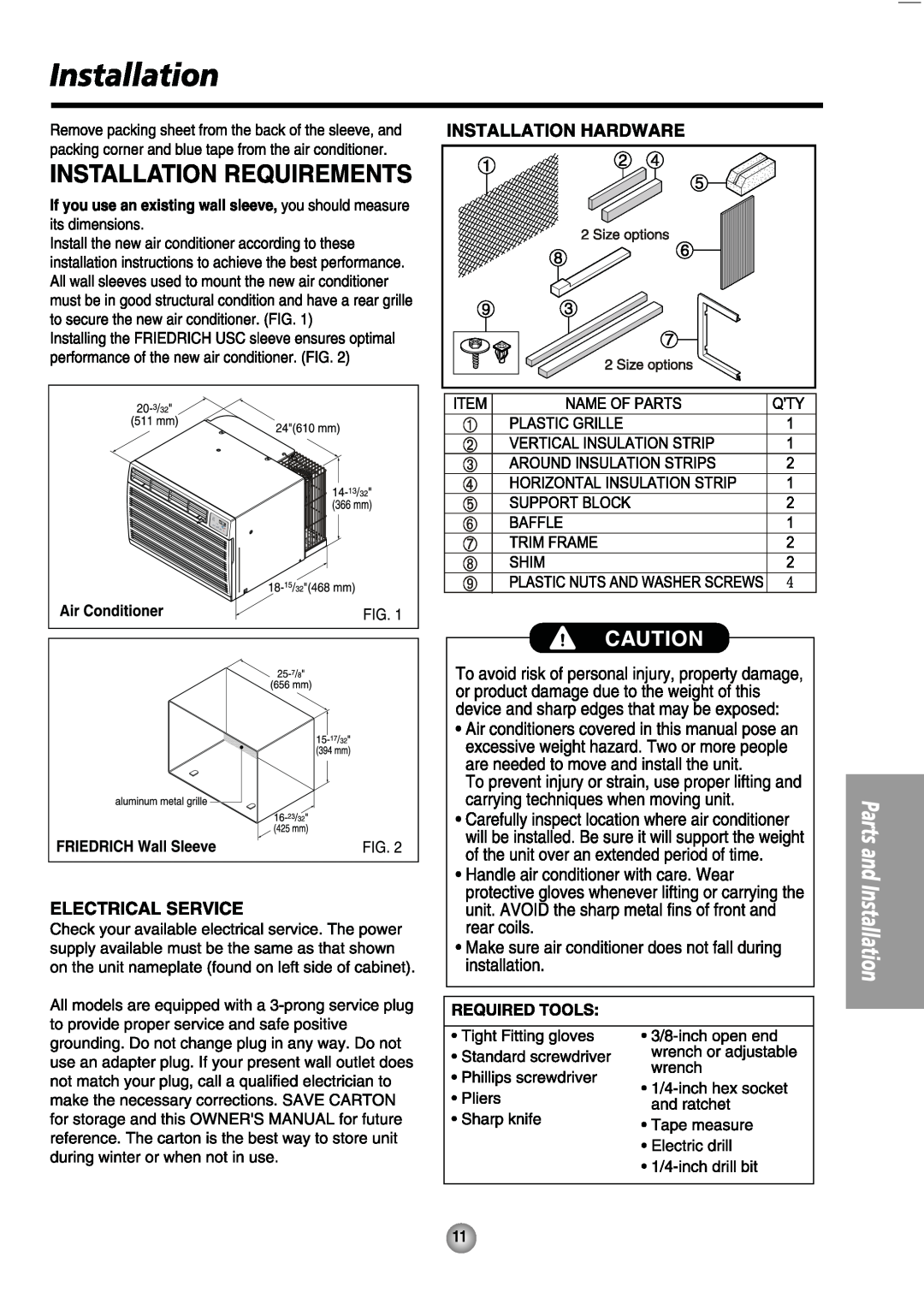 Friedrich US14, US08 manual 