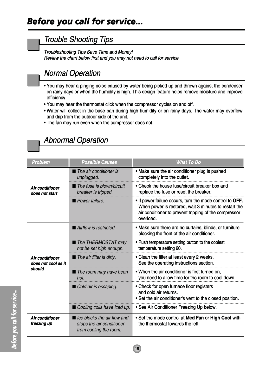 Friedrich US08, US14 manual 