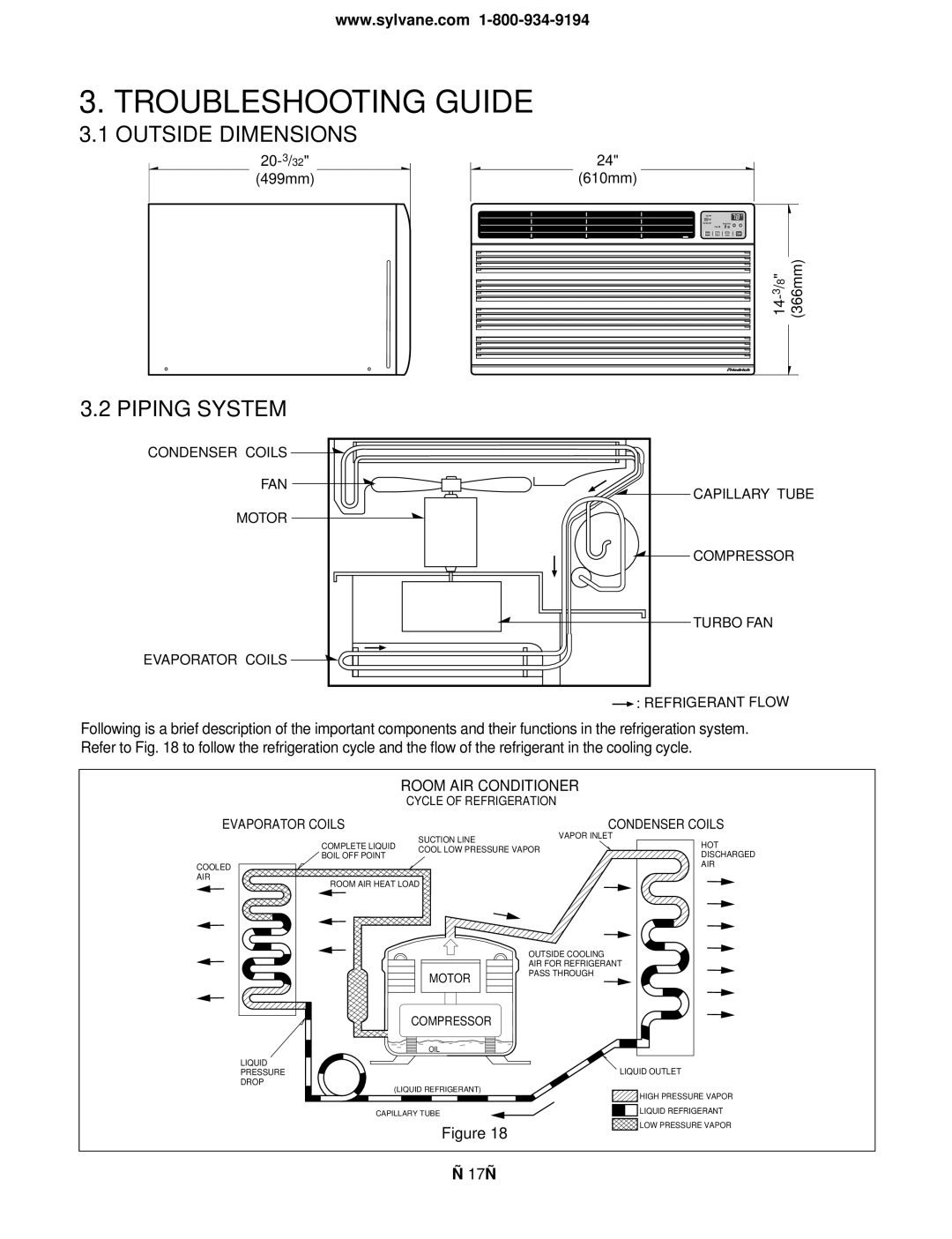 Friedrich US08C10, US12C30, US12C10, US14C30, US10C30, US10C10 manual Outside Dimensions, Piping System 