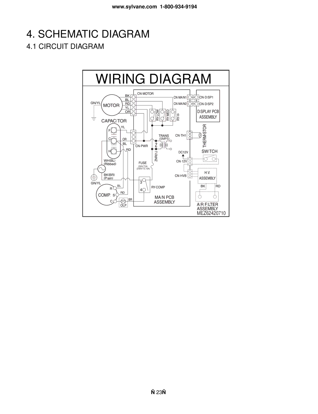 Friedrich US08C10, US12C30, US12C10, US14C30, US10C30, US10C10 manual Wiring Diagram, Circuit Diagram 