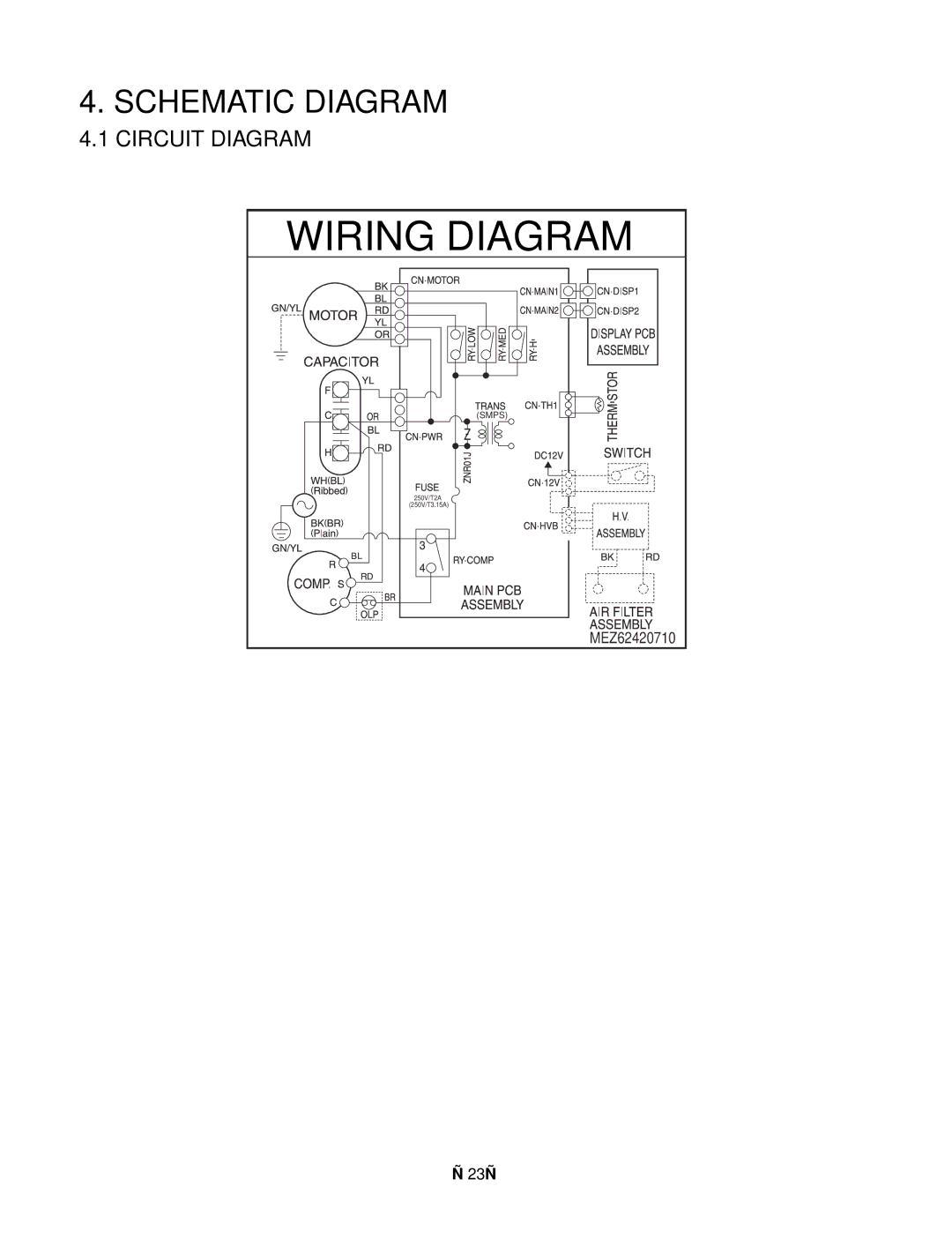 Friedrich US08C10, US12C30, US12C10, US14C30, US10C30, US10C10 manual Wiring Diagram, Circuit Diagram 