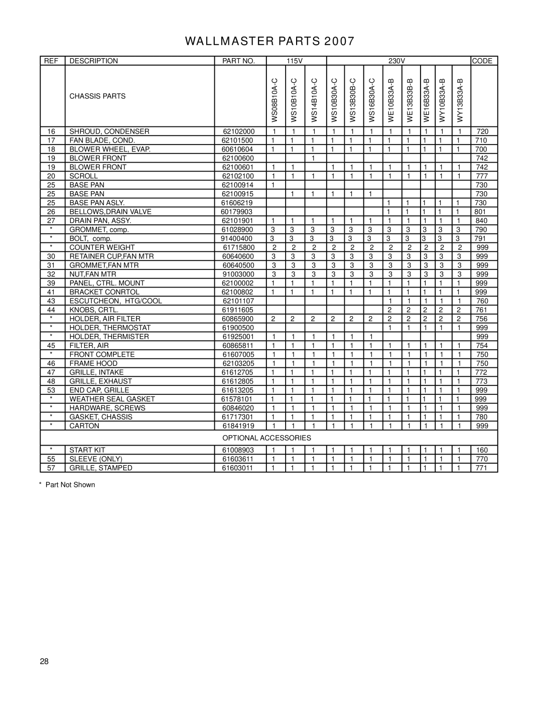 Friedrich WY10B33A-B, WS08B10A-C, WE16B33A-B, WE13B33B-B, WE10B33A-B, WS14B10A-C, WY13B33A-B, WS13B30B-C manual SHROUD, Condenser 