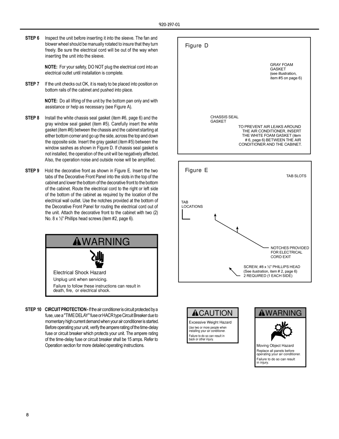 Friedrich YQ07, EQ08 operation manual Figure D 