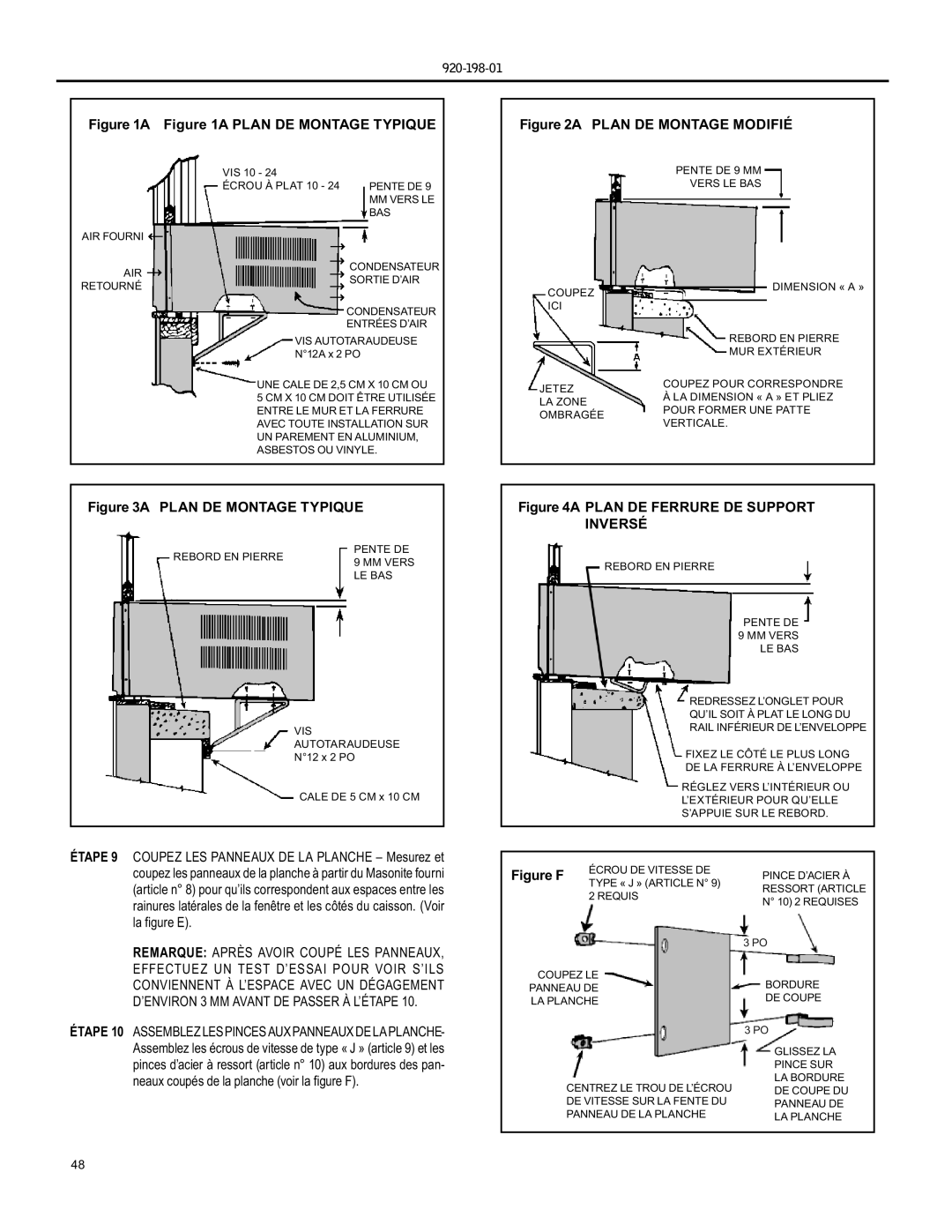 Friedrich YS09 A A Plan De Montage Typique, A Plan De Montage Modifié, A Plan De Ferrure De Support Inversé, Figure F 