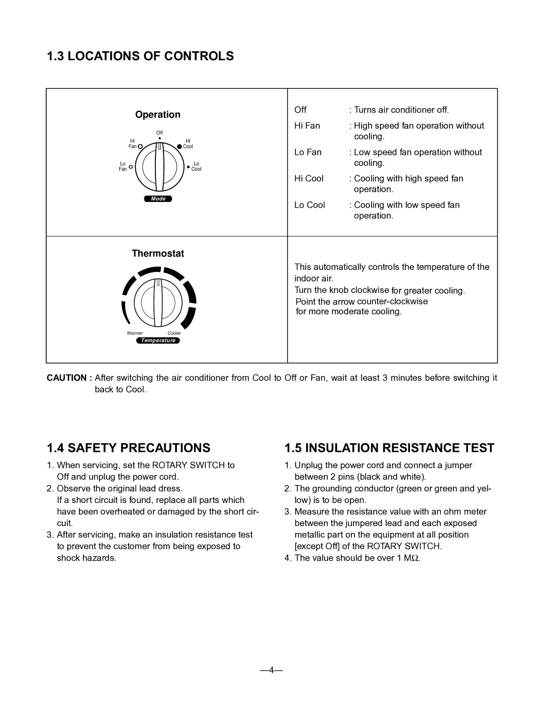 Friedrich ZQ05C10 manual Locations of Controls 