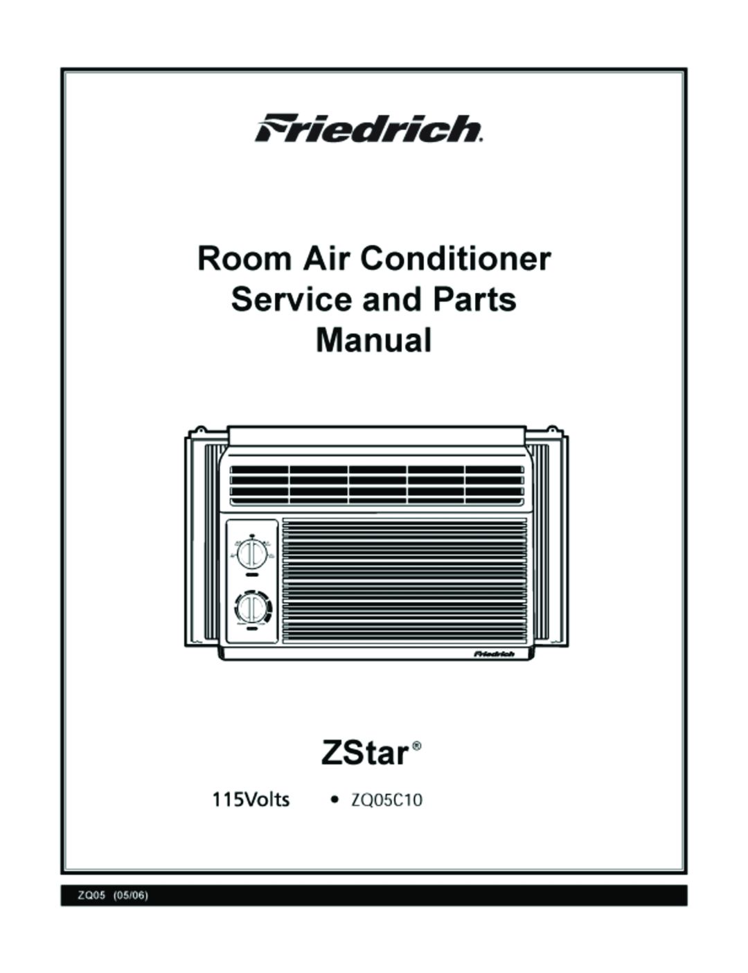 Friedrich ZQ05C10 manual 