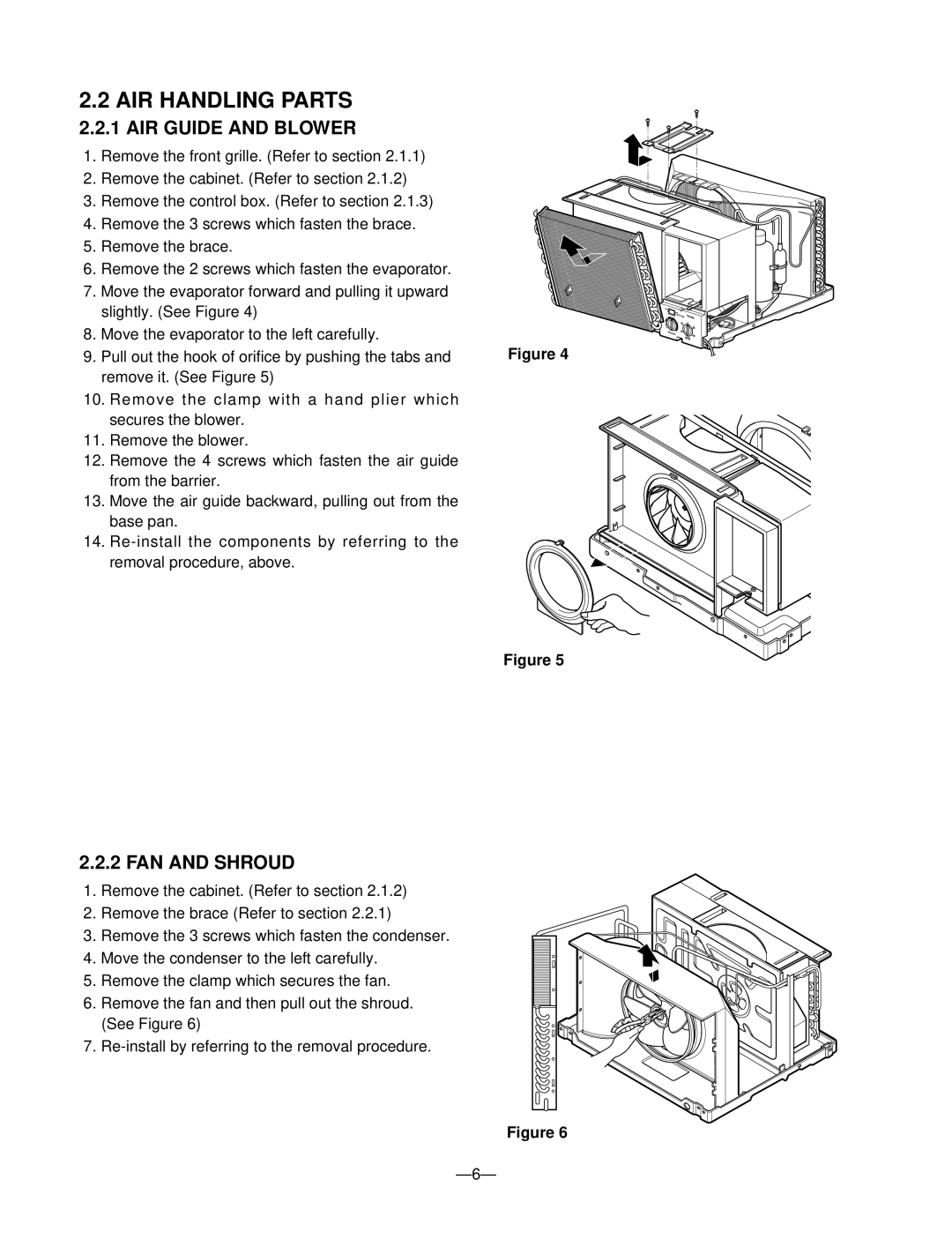 Friedrich ZQ08A10C manual AIR Handling Parts, AIR Guide and Blower, FAN and Shroud 