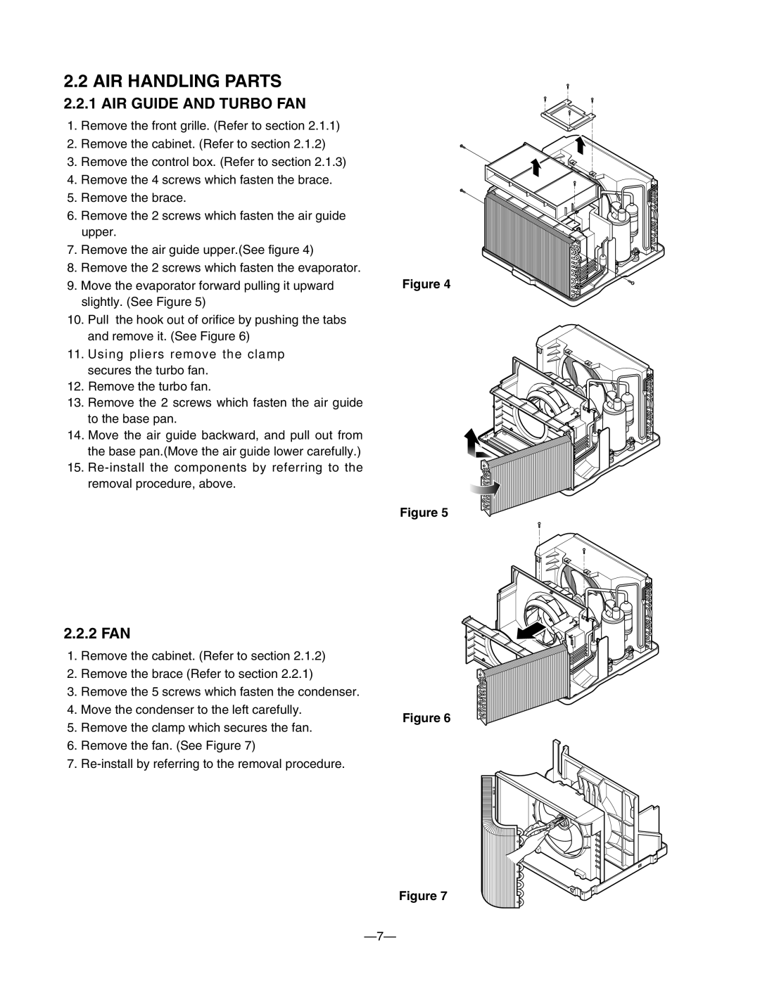 Friedrich CP10A10, ZQ08B10, ZQ10B10 Air Handling Parts, Air Guide And Turbo Fan, 2.2.2 FAN, Figure Figure Figure Figure 