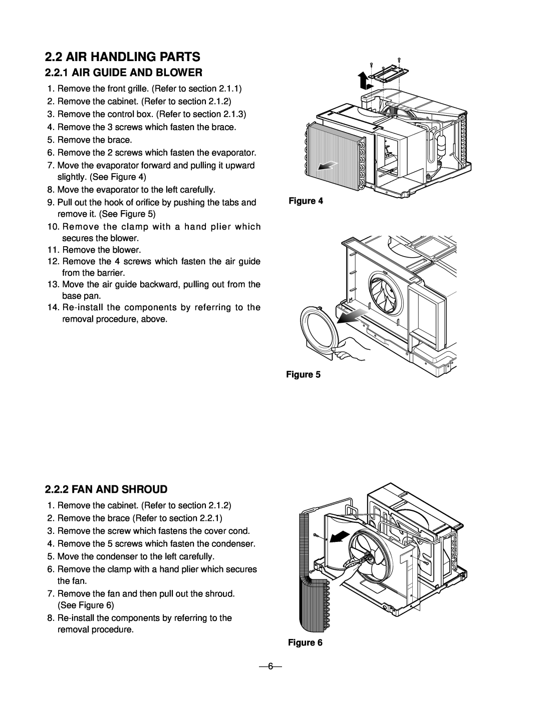 Friedrich ZQ10 A10B manual Air Handling Parts, Air Guide And Blower, Fan And Shroud, Figure Figure 