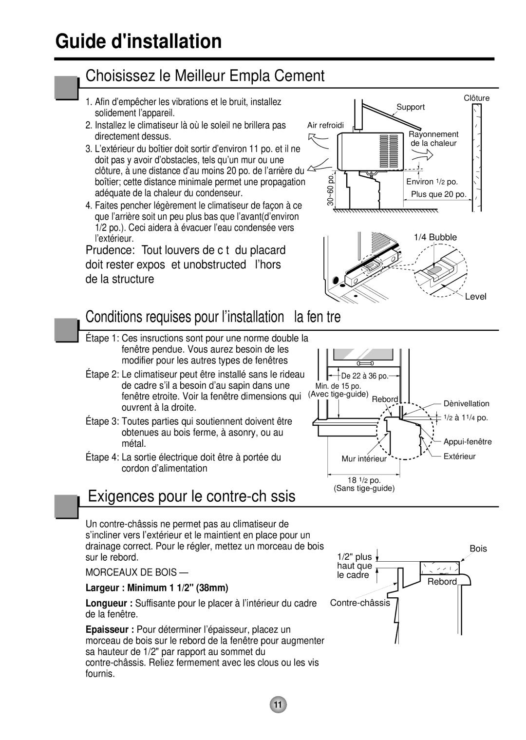 Friedrich ZStar ZQ08 ZQ10 Choisissez le Meilleur Empla Cement, Conditions requises pour linstallation à la fenêtre 