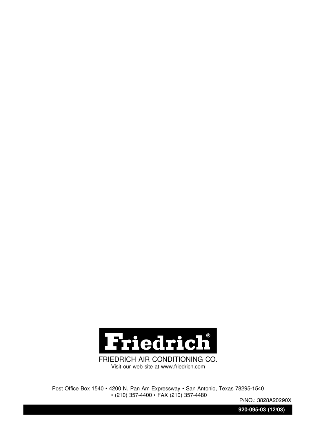 Friedrich ZStar operation manual Friedrich AIR Conditioning CO 