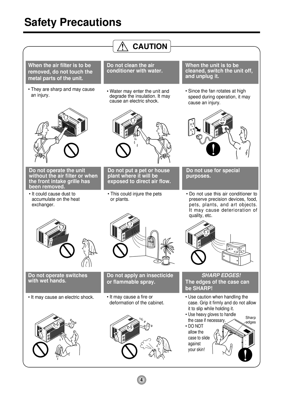 Friedrich ZStar operation manual Do not use for special purposes, Sharp EDGES! The edges of the case can be Sharp 