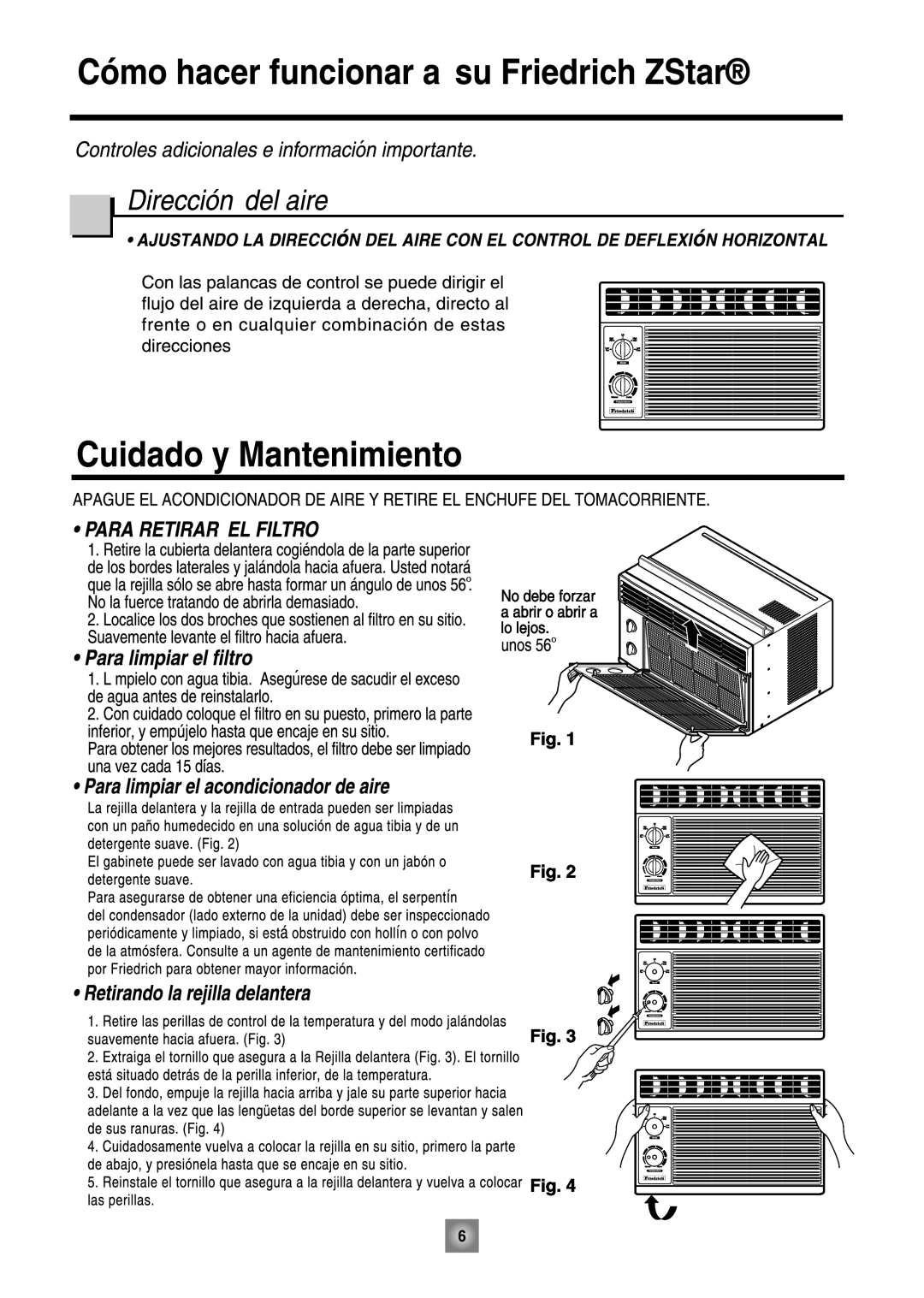 Friedrich ZStar operation manual 