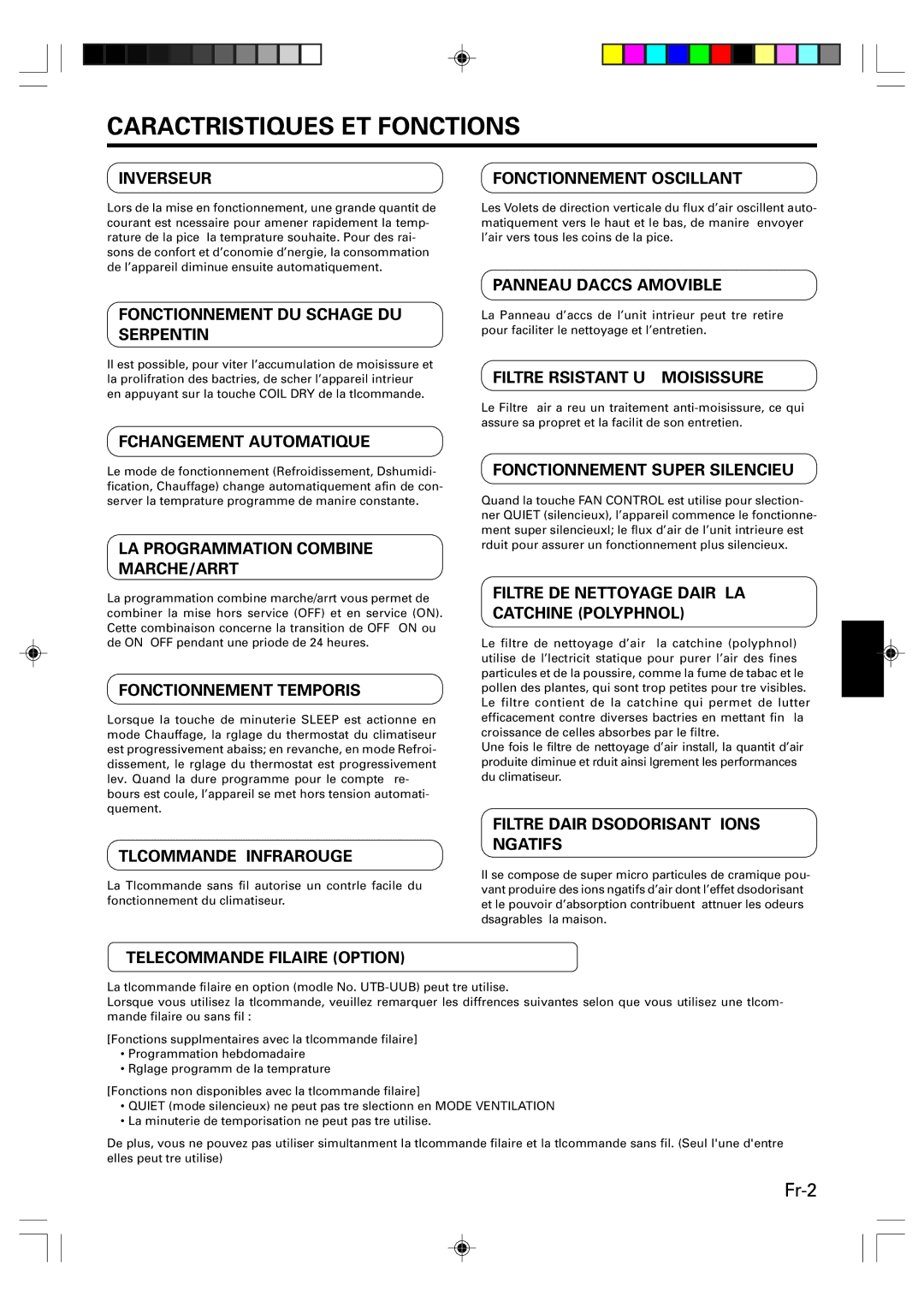 Friedrich HEAT&COOLING MODEL INVERTER (REVERSE CYCLE) ROOM AIR CONDITIONER WALL MOUNTED TYPE Caractéristiques ET Fonctions 