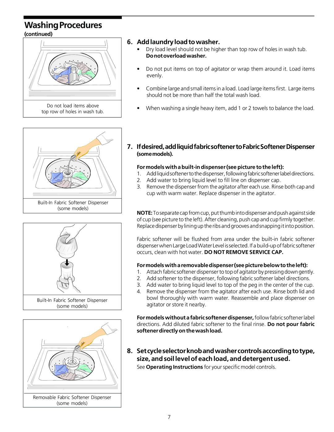 Frigidaire 131781700 manual Add laundry load to washer, Ifdesired,addliquidfabricsoftenertoFabricSoftenerDispenser 