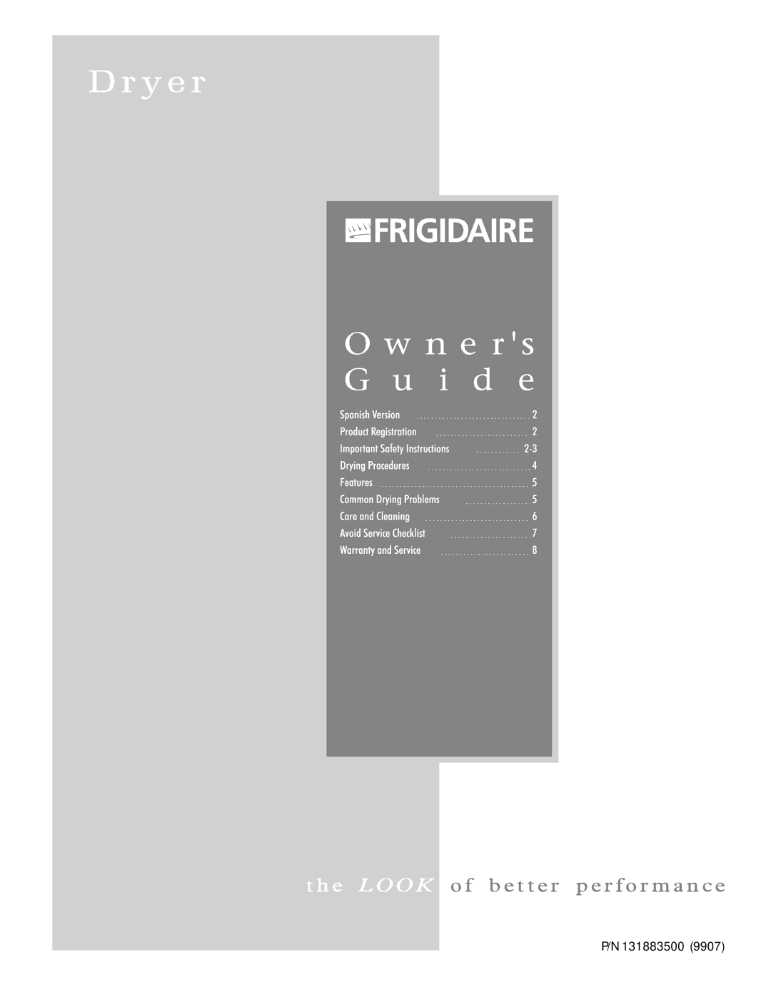 Frigidaire 131883500 manual 