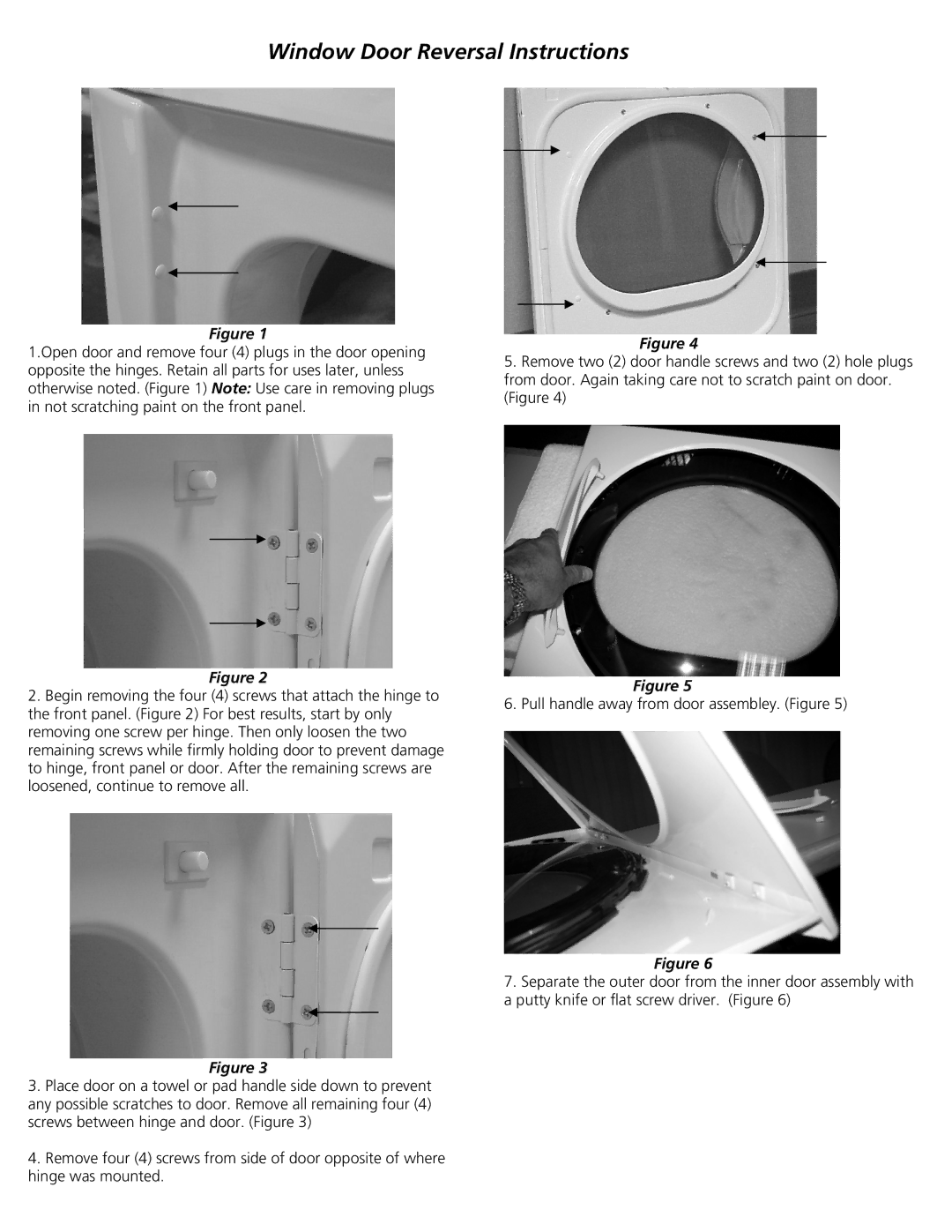 Frigidaire 134940500A, 0804 installation instructions Window Door Reversal Instructions 