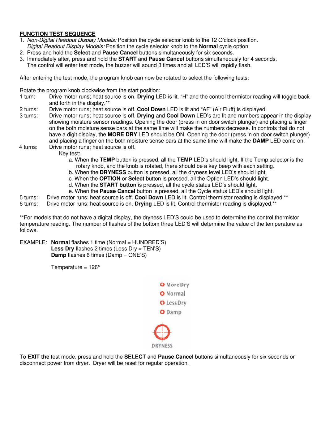 Frigidaire 137070300B 0810 manual Function Test Sequence 