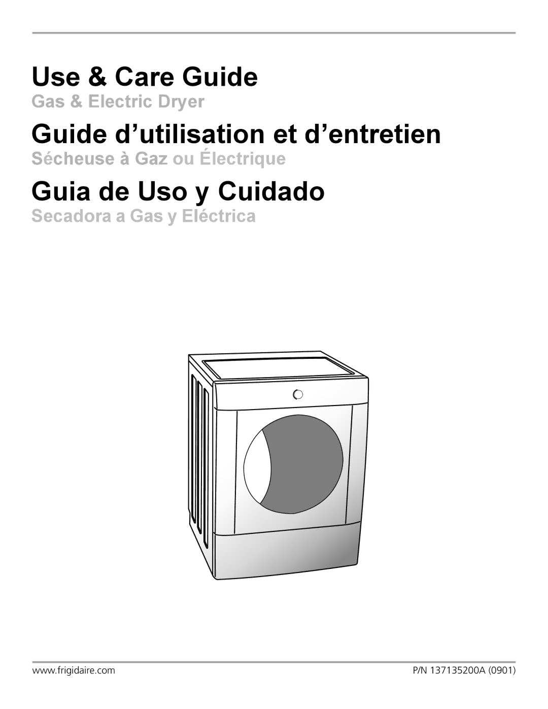 Frigidaire 137135200A manual Use & Care Guide 