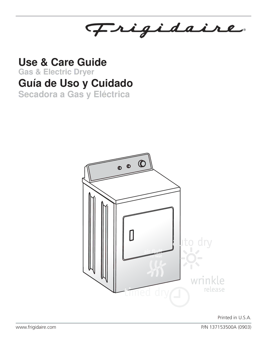 Frigidaire 137153500A manual Use & Care Guide 