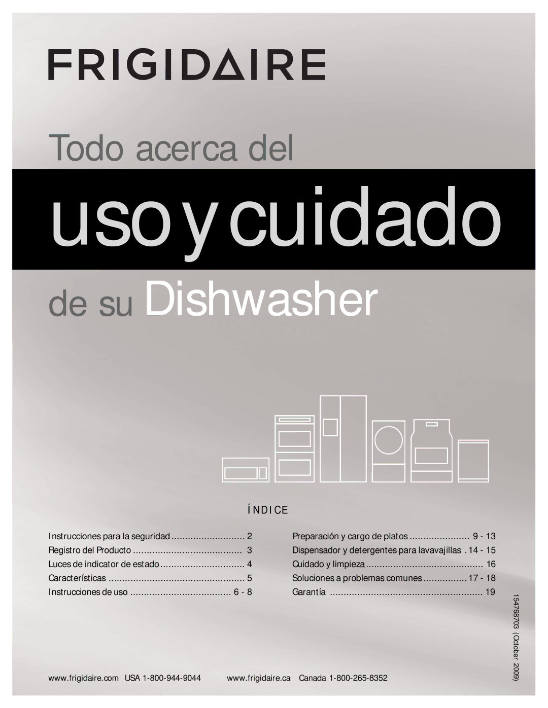 Frigidaire 154768703 manual Usoycuidado 