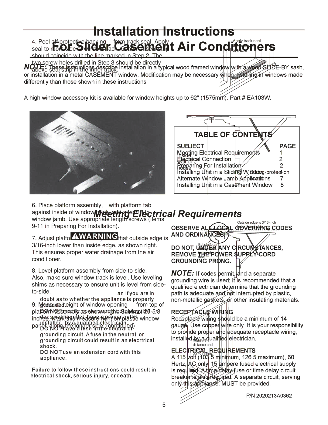 Frigidaire 2020213A0362 manual Inside wall House Siding-protection board 