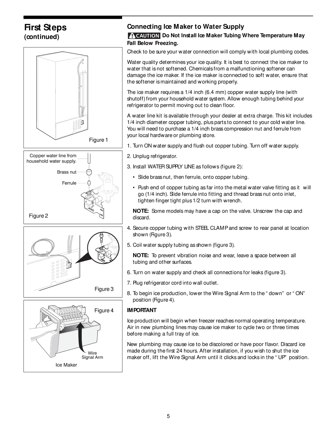 Frigidaire 218954901 manual Connecting Ice Maker to Water Supply 