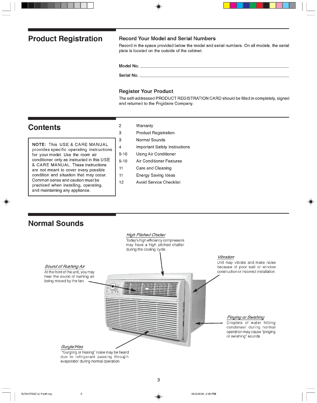 Frigidaire 220218A028 manual 